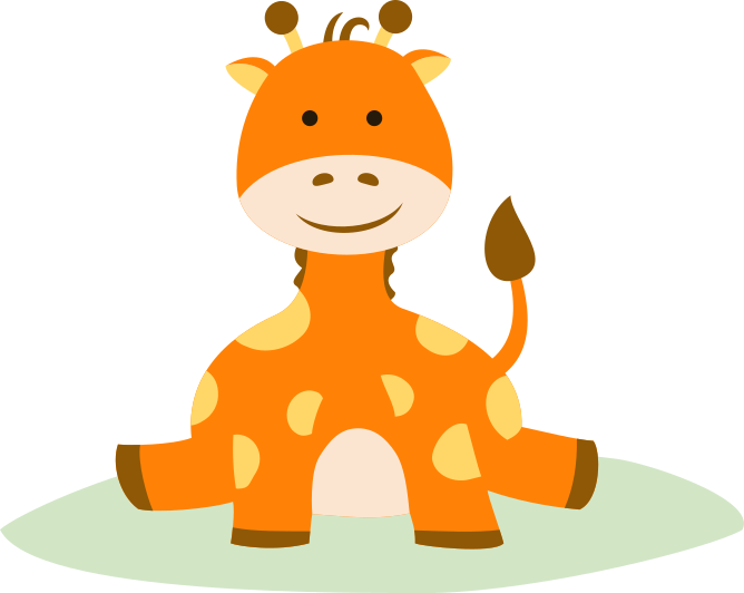 Logo bébé girafe bébé girafe du logo. girafes orange, marron et jaune